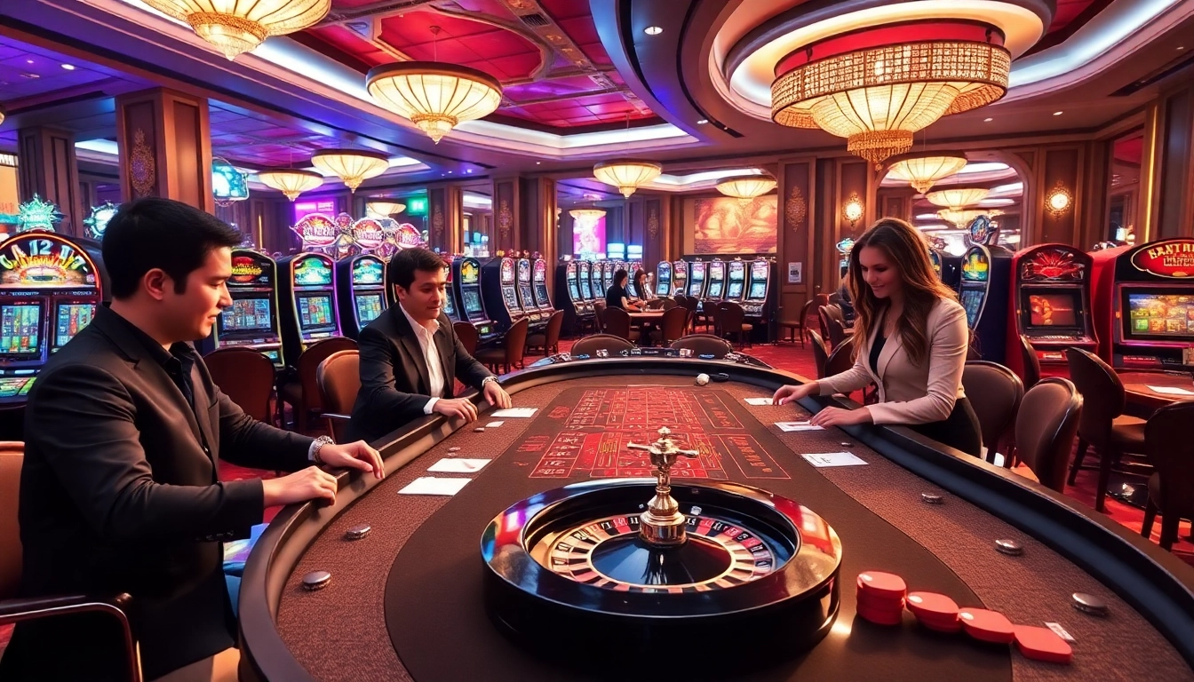 Engage in thrilling baccarat and slot games at red88.hot's luxurious casino atmosphere.