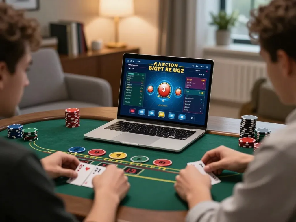 KDTOTO players placing bets in a cozy online baccarat game setup
