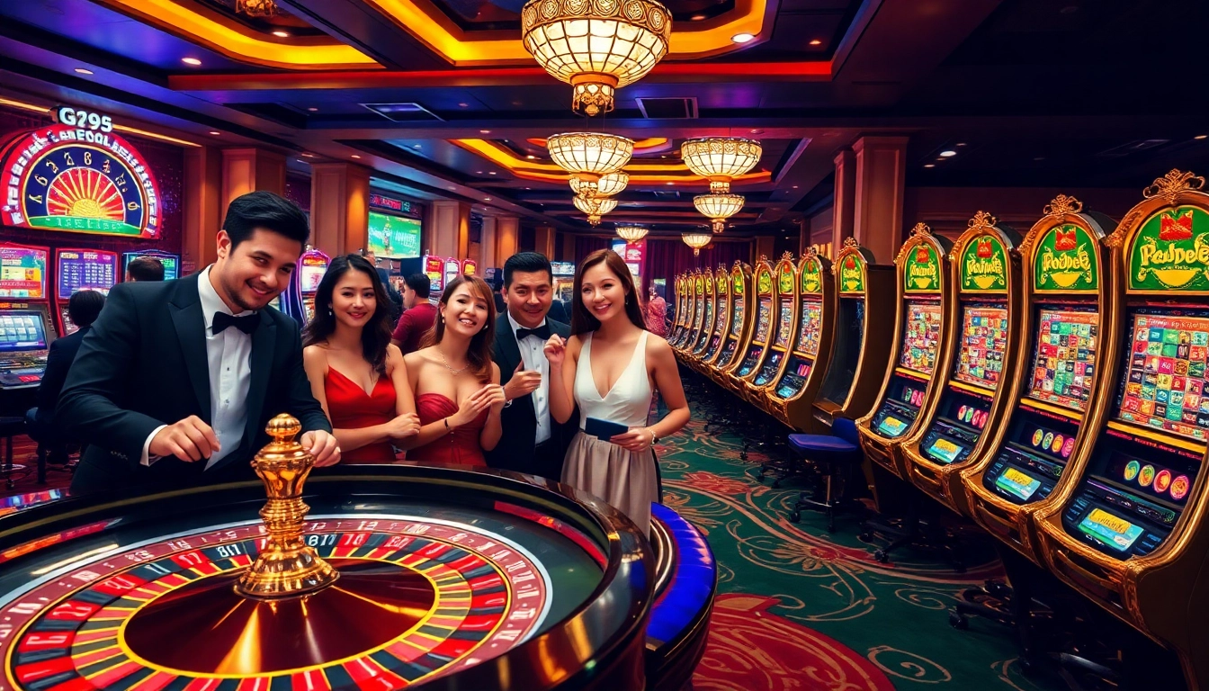 Experience the excitement at https://df999.cn.com/ casino scene with vibrant slot machines and lively gameplay.