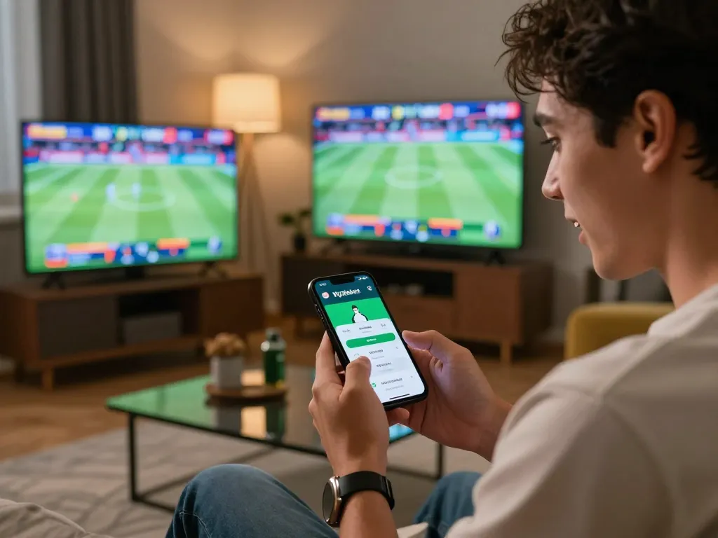 Nyalabet user placing a bet on mobile during live sports event