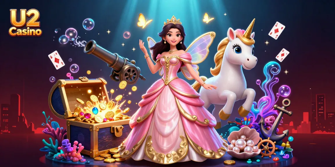 Engage with U2 Casino’s vibrant 3D illustration showcasing dynamic gaming elements and enchanting visuals.