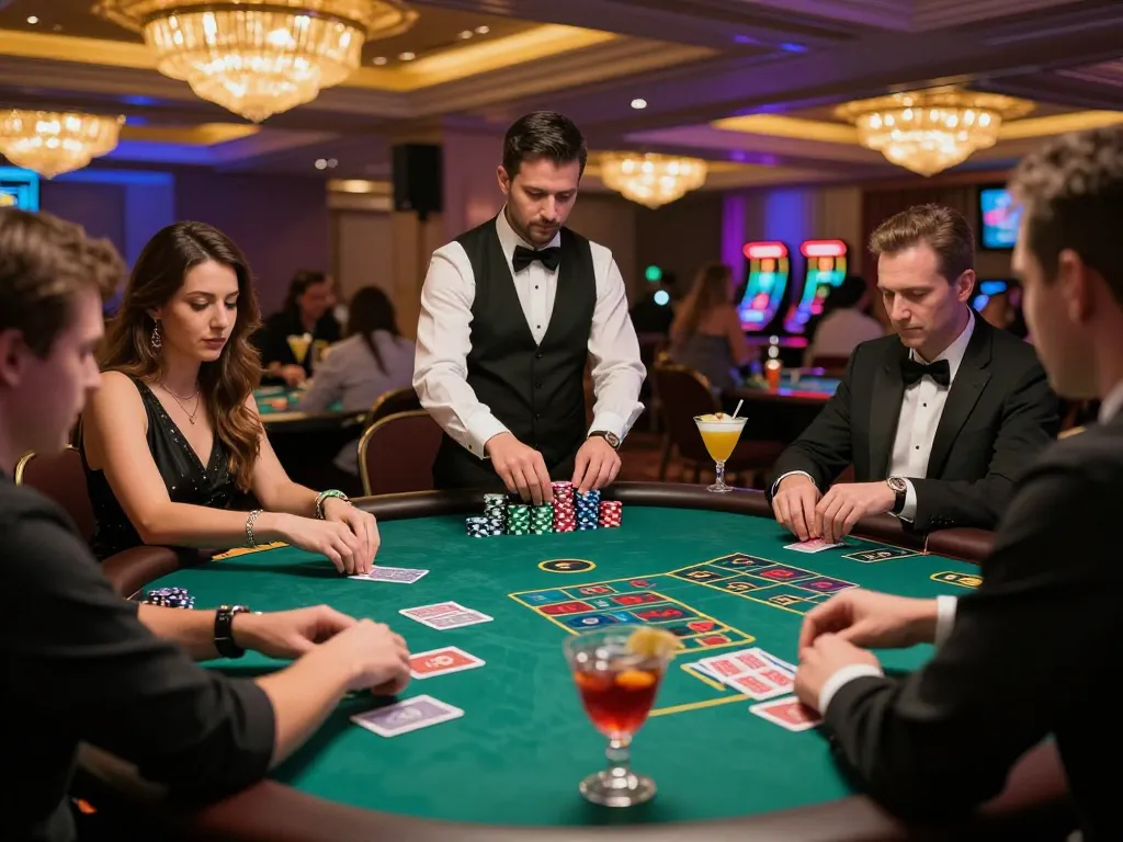 Exciting gameplay at SOC88's live casino with players betting at baccarat tables.