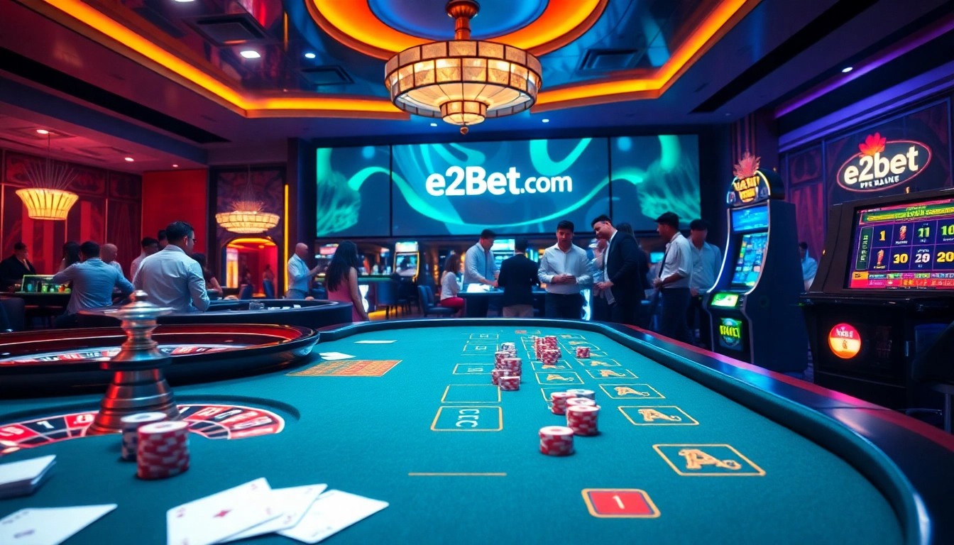 E2BET.com provides a thrilling gaming experience with immersive casino elements and vibrant visuals.