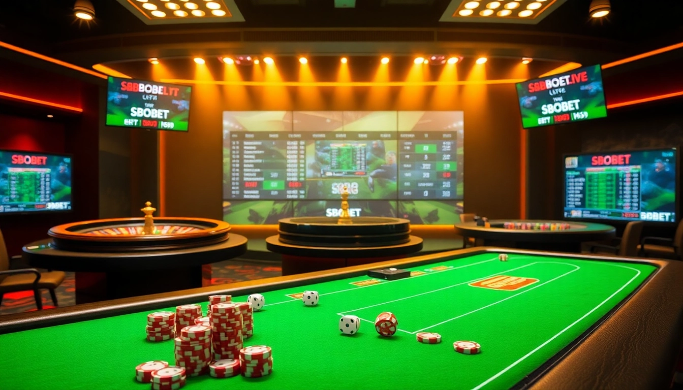 SBOBET offers a luxurious online gambling experience with vibrant casino tables and live betting excitement.
