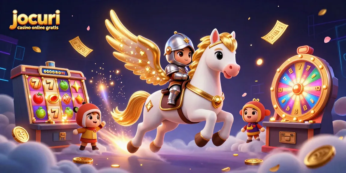Joacă jocuri casino online gratis cu această ilustrație 3D vibrantă și detaliată, plină de simboluri de sloturi.