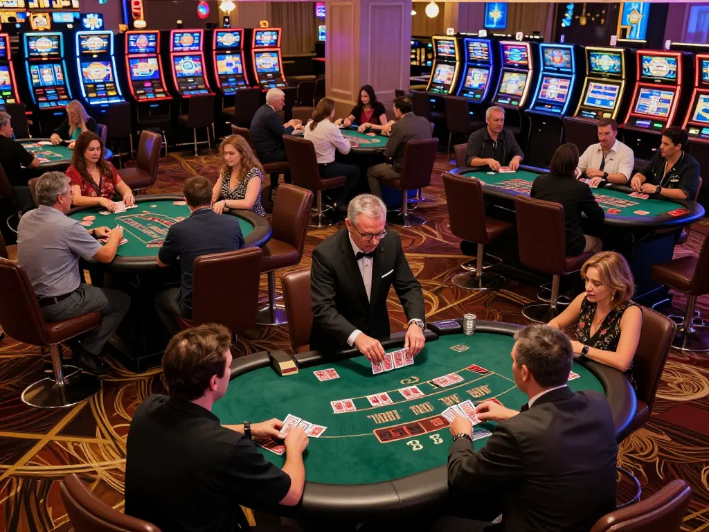 Engaging players at Go 88 blackjack tables showcase lively gambling atmosphere with strategic gameplay.