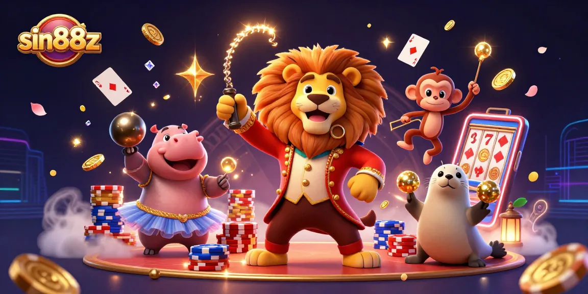 Experience thrilling gameplay with sin88z's vibrant casino scene featuring dynamic characters and magical winnings.