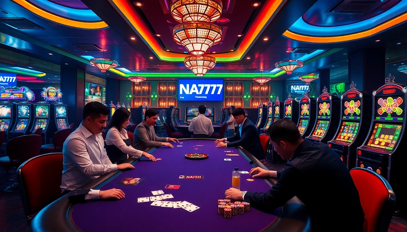 Experience the excitement of NA777 with competitive gaming at a high-stakes casino table.