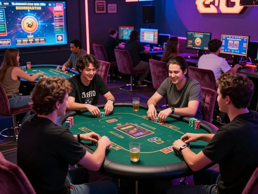 Players enjoying an engaging kuwin online gaming experience in a vibrant virtual casino atmosphere.