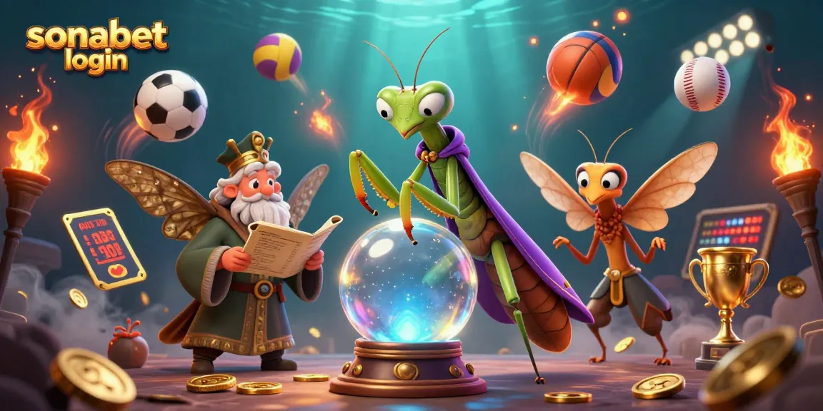 Explore sonabet login with dynamic sports betting elements and mystical characters in this vibrant illustration.