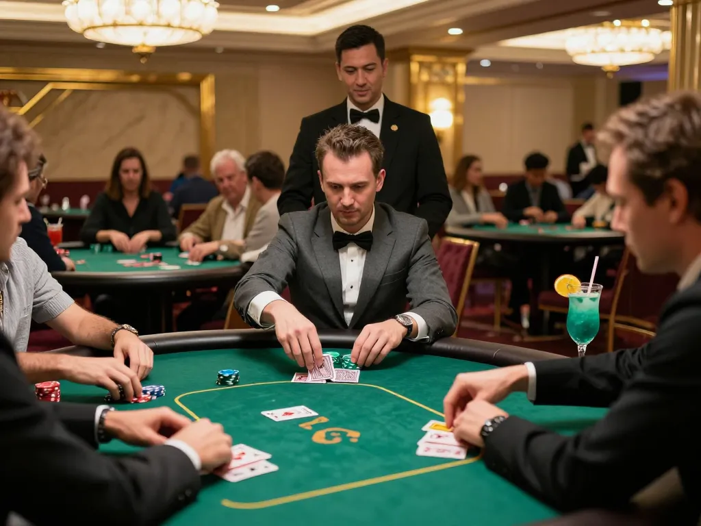 Players engaging in thrilling B52 poker game with strategic bets and vibrant casino atmosphere