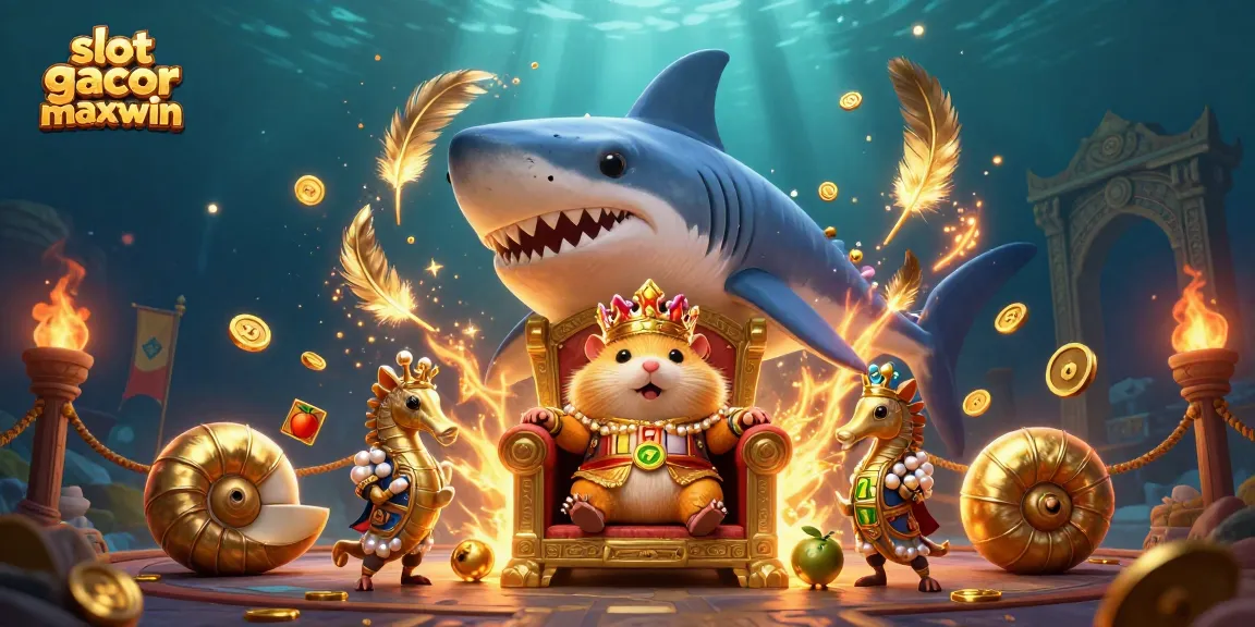 Experience slot gacor maxwin with vibrant 3D illustration of a golden hamster king amidst a casino theme.