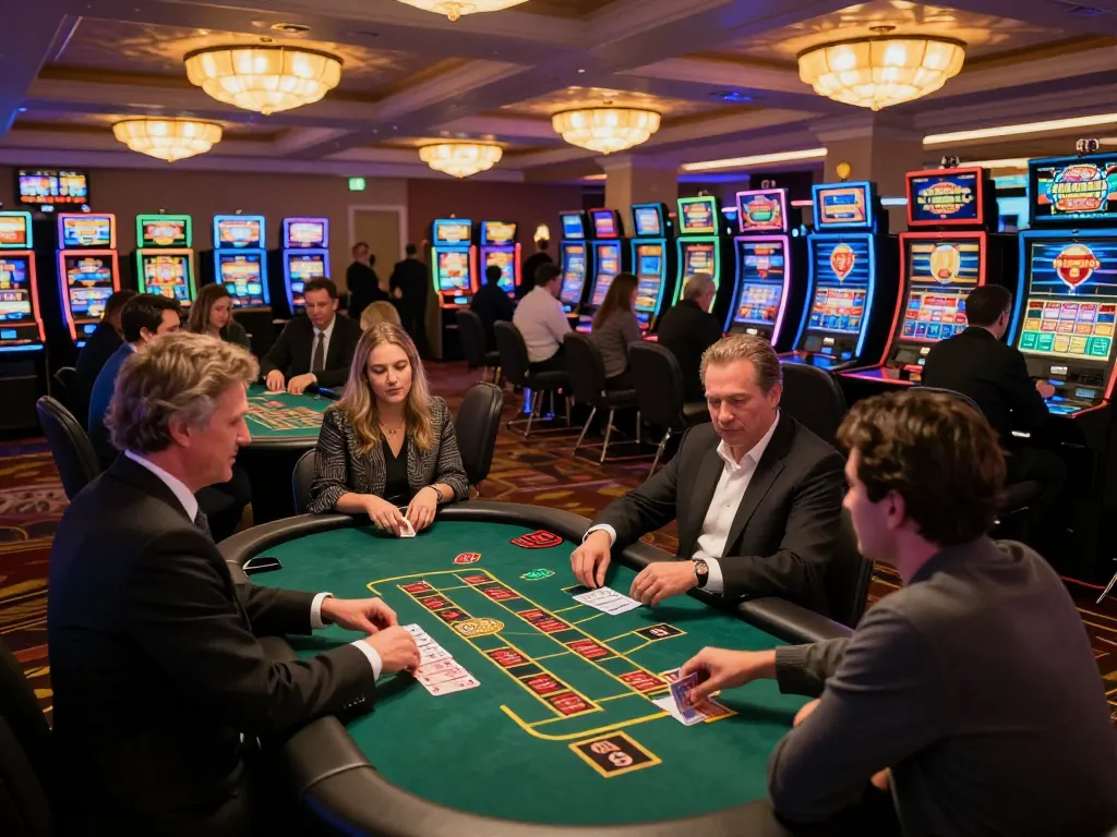 Players enjoying dynamic blackjack gameplay with chips and cards in hands at tx88 casino floor.
