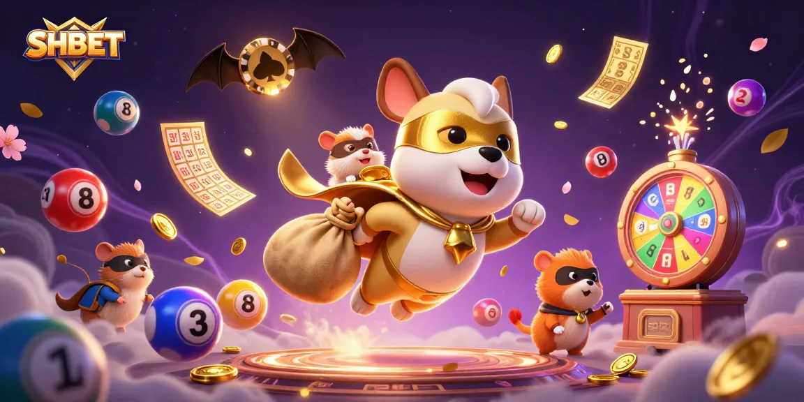 Join SHBET as a superhero dog flies through dynamic casino-themed elements and vibrant prizes.