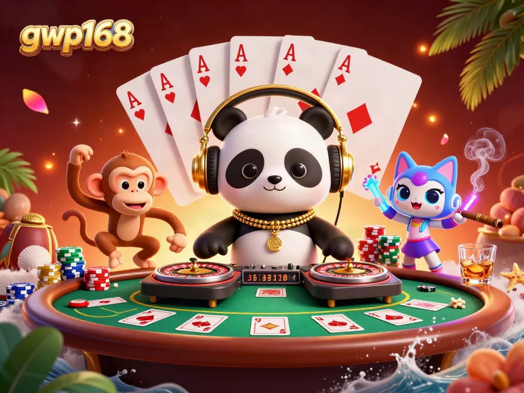 Menghidupkan suasana perjudian dengan gwp168, DJ panda 3D memutar roulette dan karakter lucu di lantai dansa.