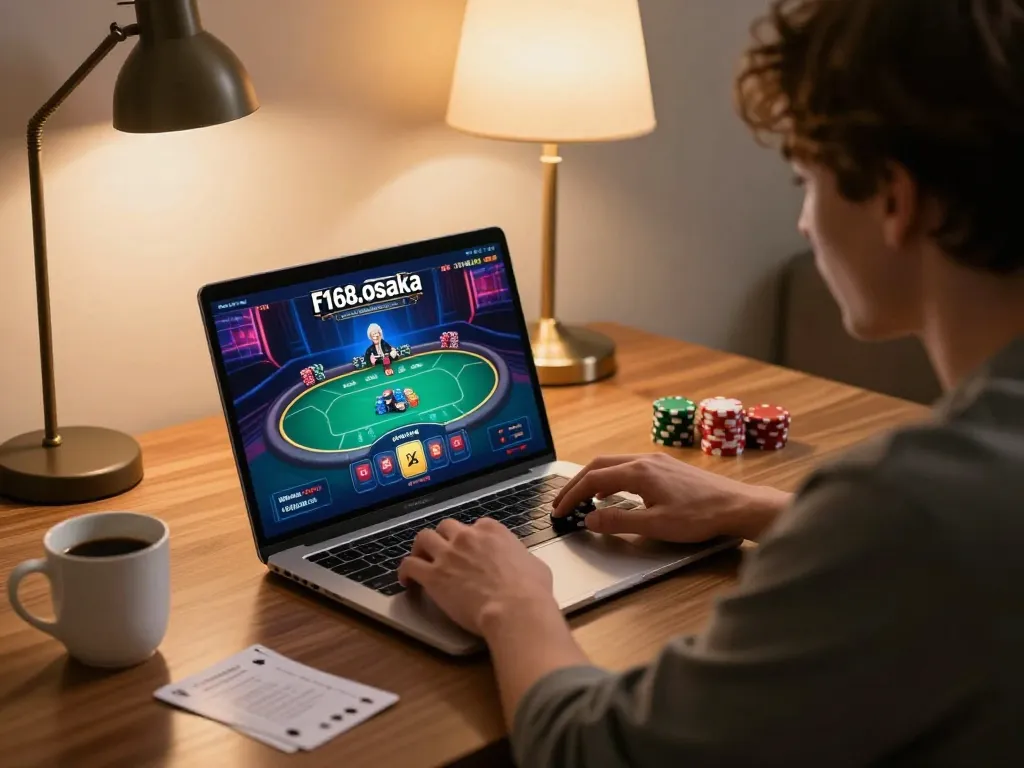 Player strategizing on f168.osaka through an engaging online poker game.