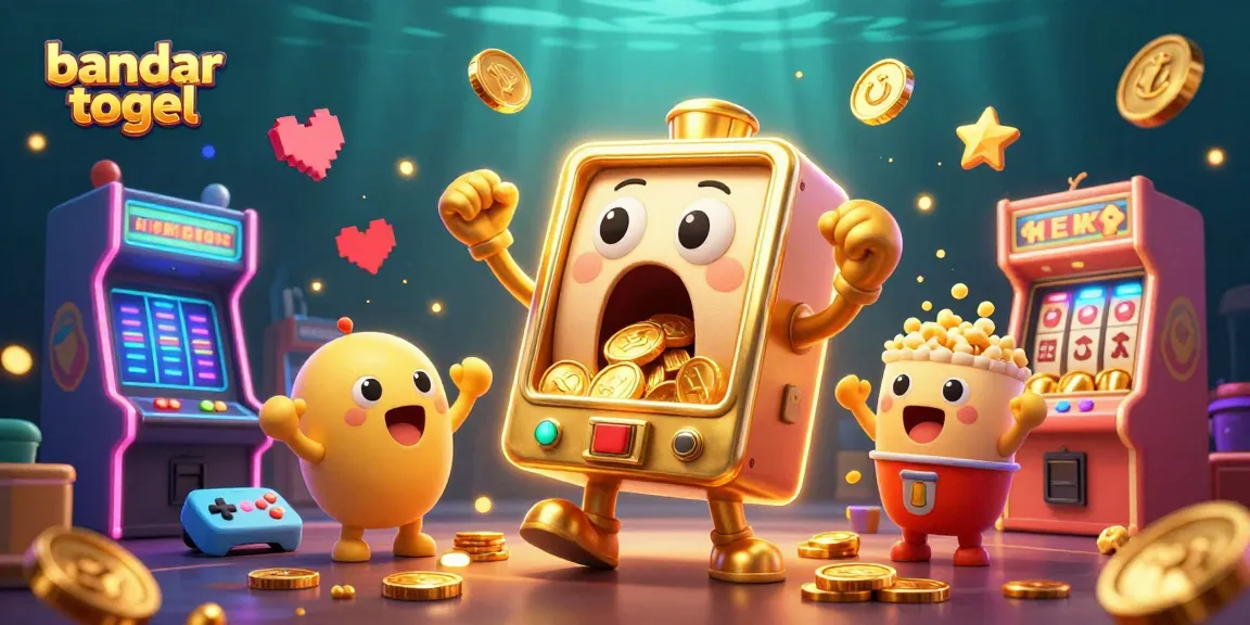 Watch the bandar togel slot machine hit a jackpot, with coins pouring out for excitement.