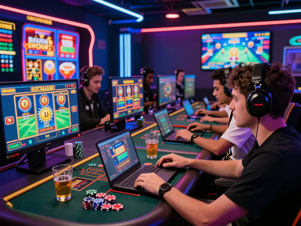 Engaging players at https://luckywin.free/ enjoying a lively online casino atmosphere.