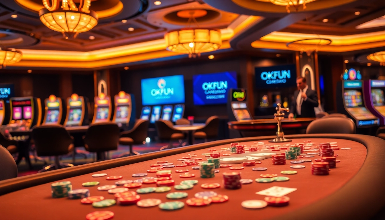 Join the excitement at OKFUN Casino with vibrant games and thrilling poker action.