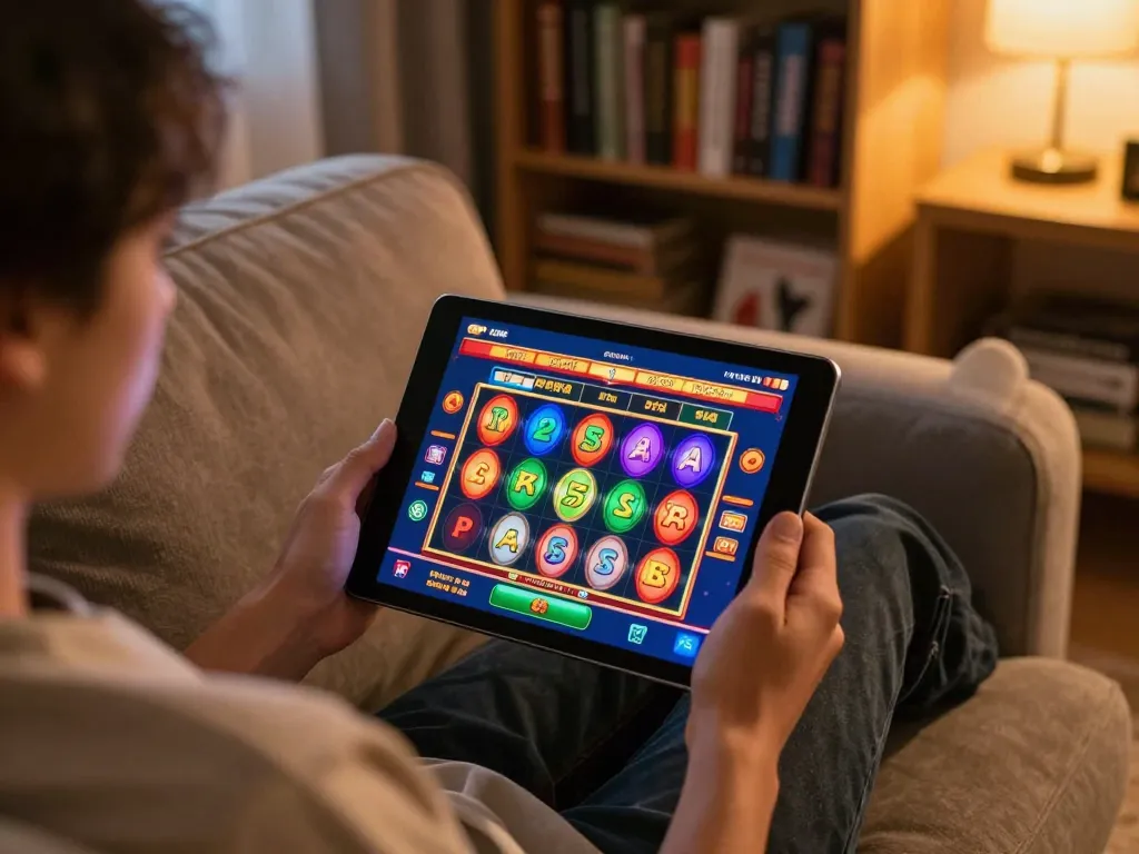 Engaging with 888new-vn on a tablet while exploring casino games at home.