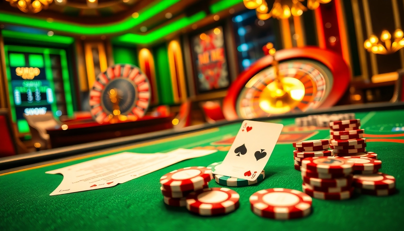 SBOBET players engage at a high-stakes poker table, showcasing vibrant betting action in a casino.