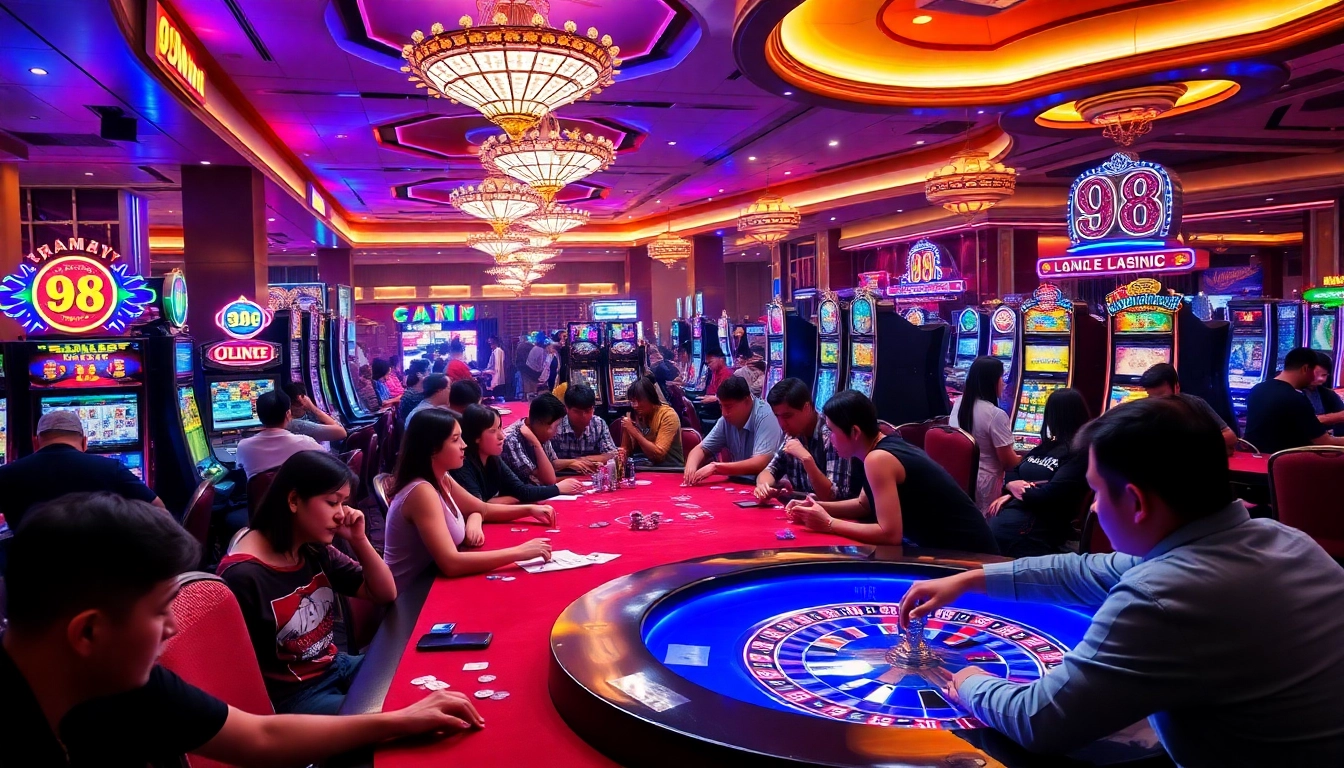 Experience the thrill of winning at 98Win casino with exciting games and vibrant atmosphere.