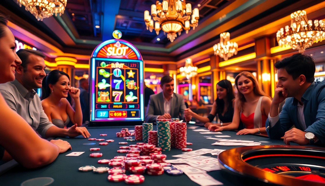 Experience the excitement of winning big with slot777 at a vibrant casino atmosphere.