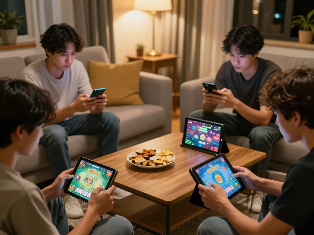Players actively engaging with mega888 apk in a cozy gaming environment, showcasing strategic gameplay.