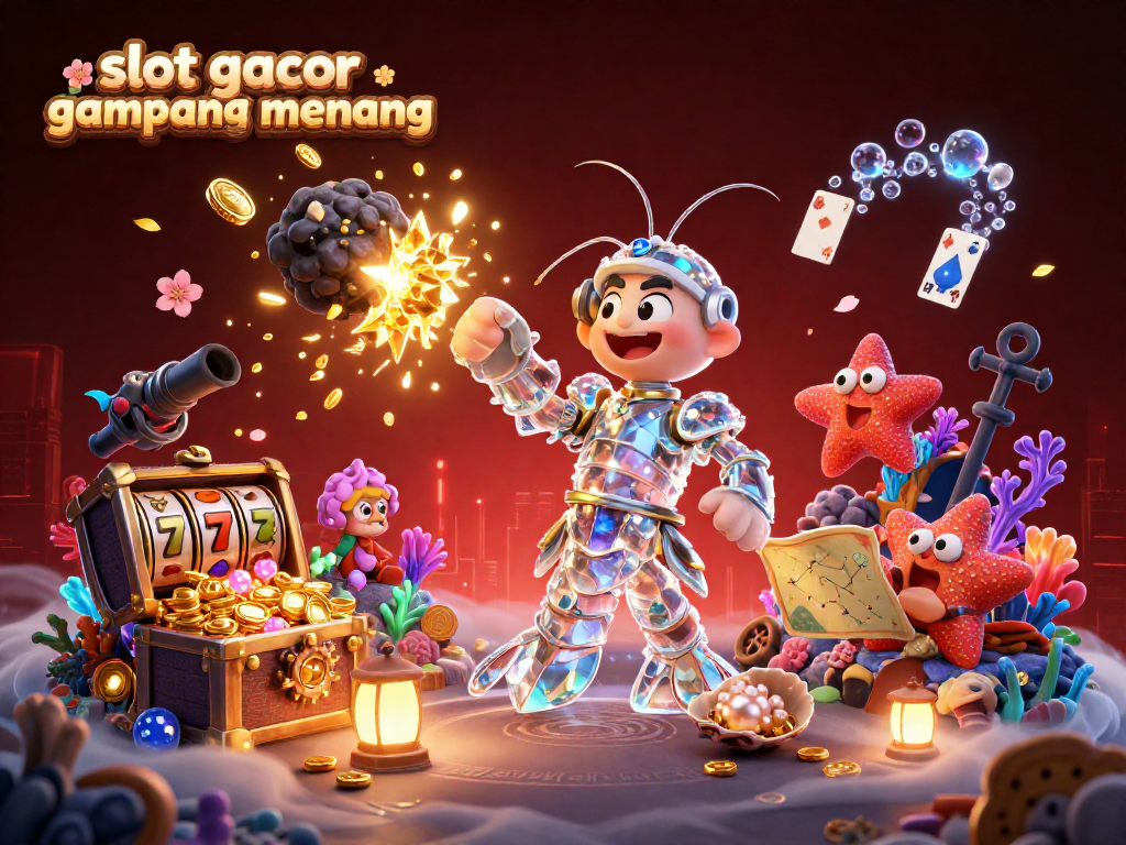 Experience the excitement of slot gacor gampang menang with vibrant gaming elements sparkling around a galactic samurai.