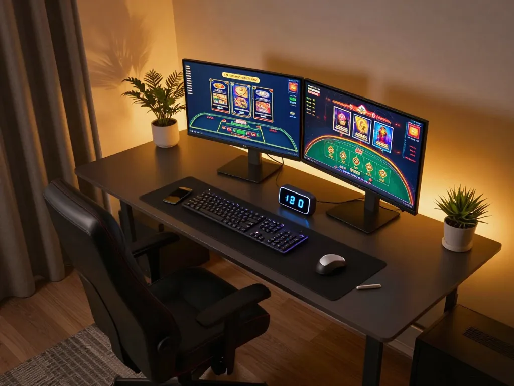 Engaging in thrilling online gaming experience with 88aa at a modern workstation