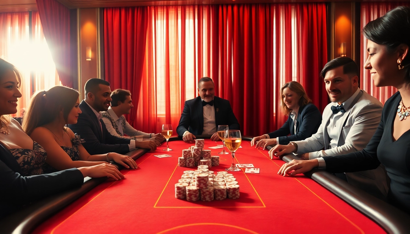 Engaging gameplay on a luxurious casino table featuring 18vip with vibrant chips and cards.