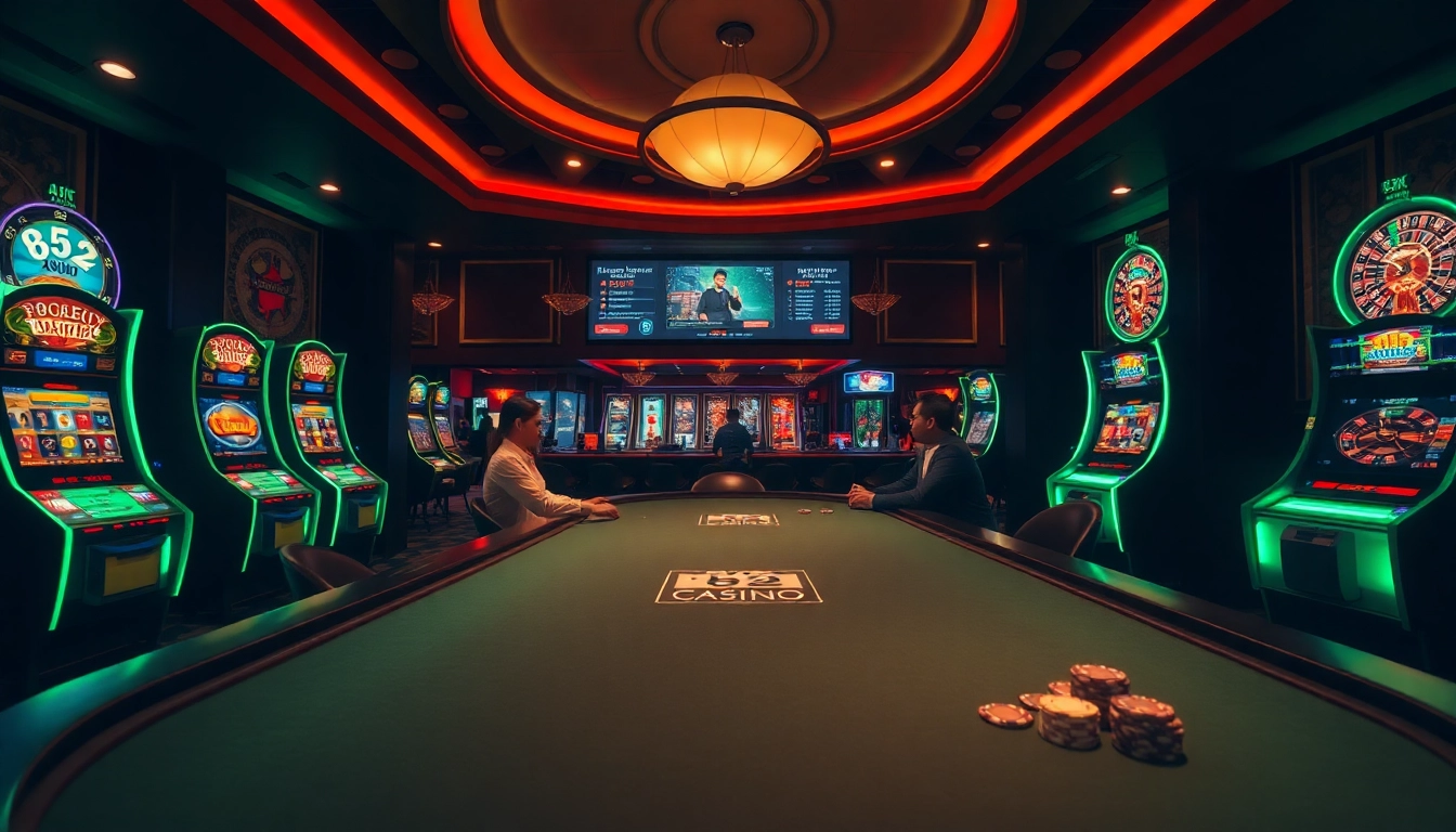 B52 gaming table showcasing players immersed in thrilling action at a luxury casino.