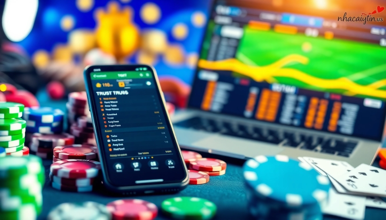 An engaging visual showcasing a modern betting interface, emphasizing https://nhacaiuytin.us.com/ as a trusted online gambling resource.