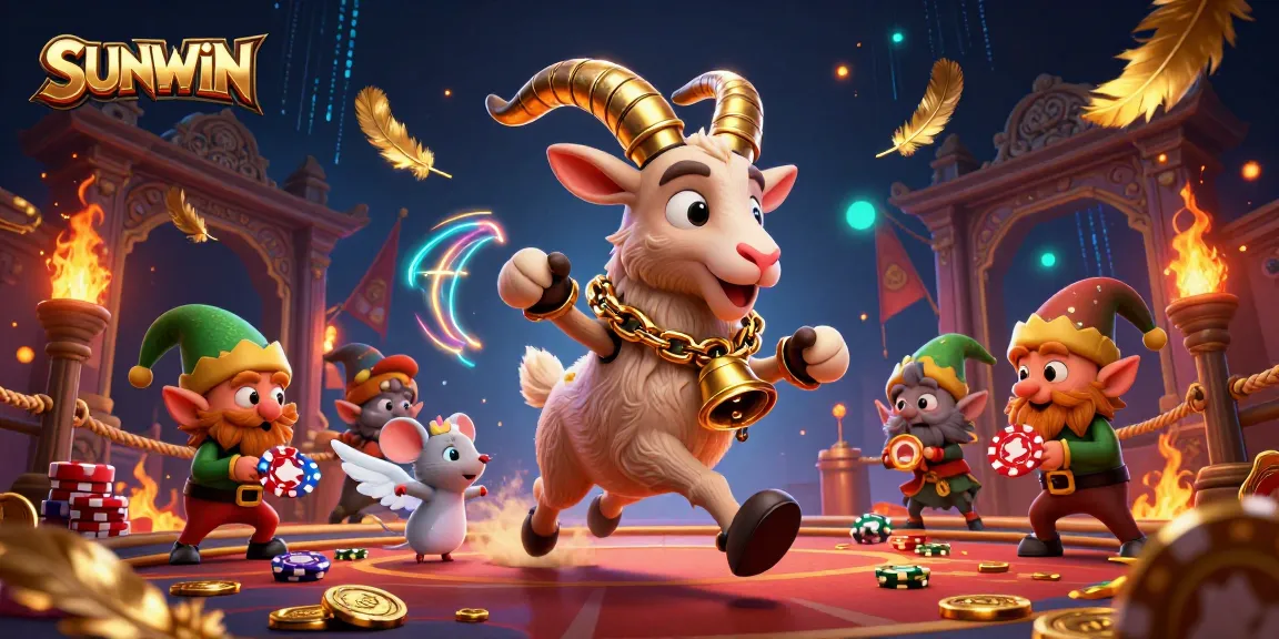Experience thrilling games at SUNWIN Casino with dynamic illustrations of playful characters in action.