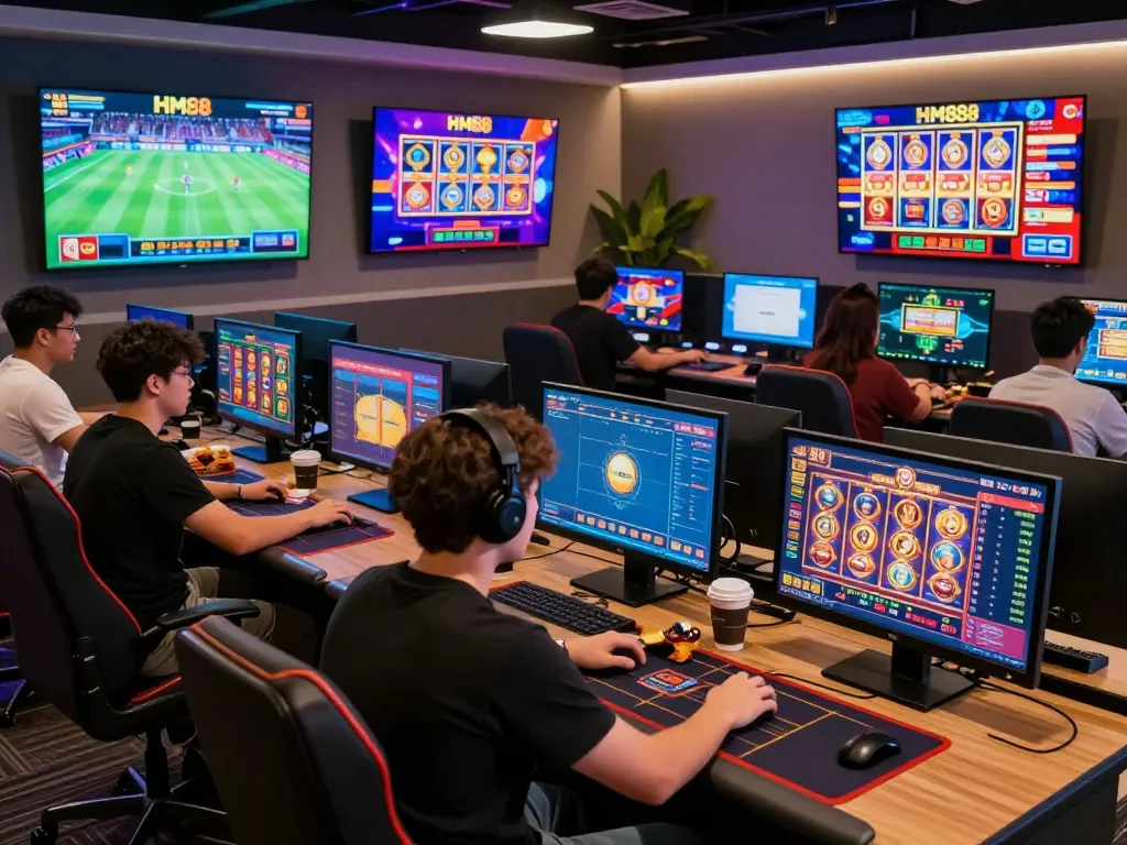 Exciting HM88 nhà cái online gambling community engaging in interactive betting activities.