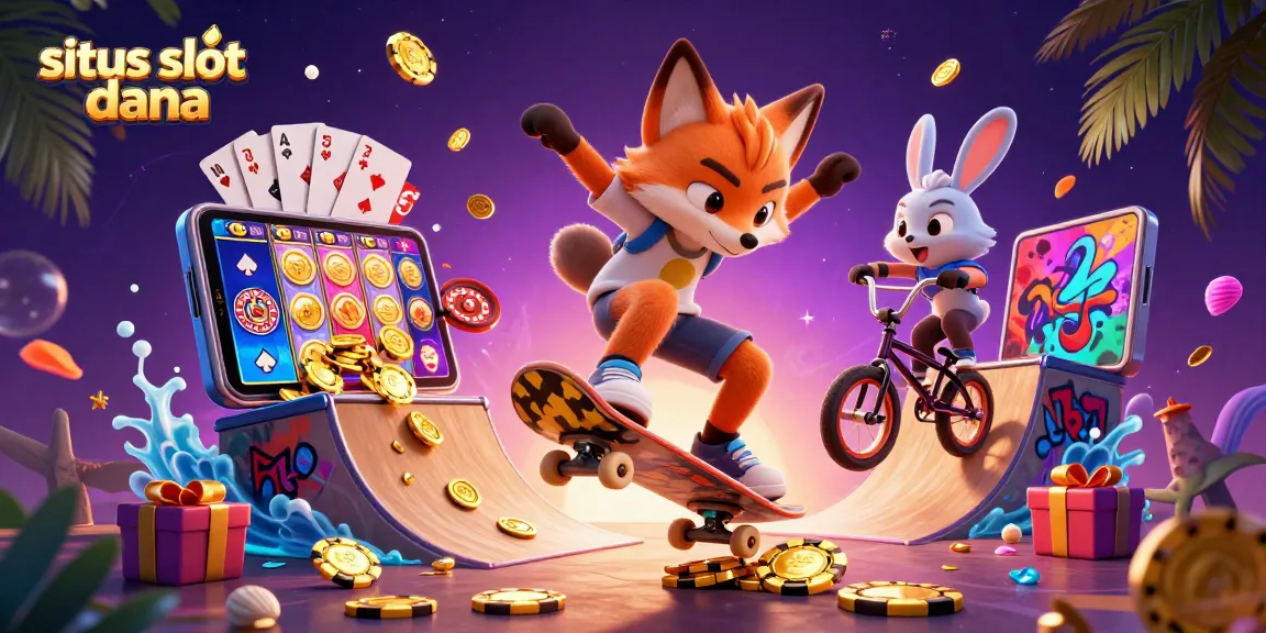 Engaging scene featuring colorful characters and slot games for situs slot dana enthusiasts.