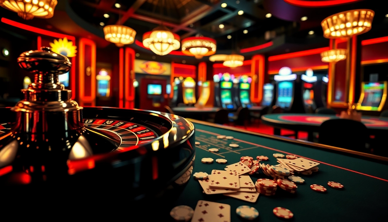 Engage with high-stakes poker action at KJC, featuring vibrant tables and luxurious casino ambiance.