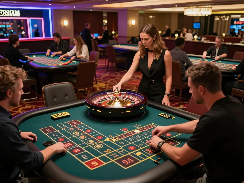 Players engaging in dynamic roulette gameplay at https://f1686s.com/, showcasing high-stakes action and vibrant casino atmosphere.