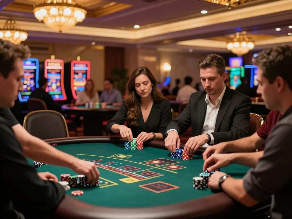 Suasana menarik di meja blackjack, pemain bertaruh sambil menikmati pengalaman di https://www.youngsmarts.com/download.htm