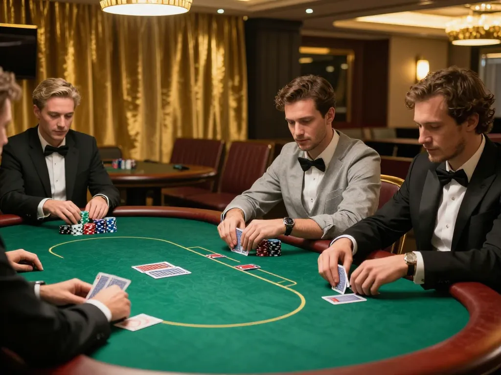 Pemain yang terlibat di meja poker kasino, menjelajahi strategi defineyouniversity untuk peluang dan permainan yang lebih baik.