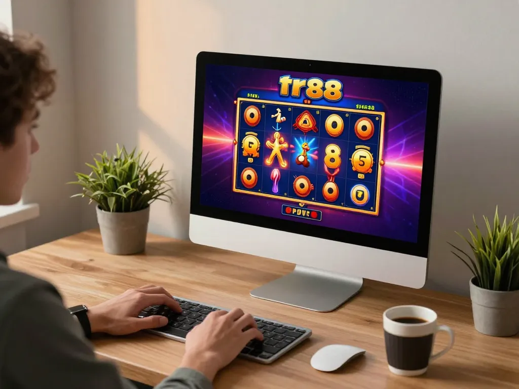 Play engaging tr88 online slots with vibrant graphics and dynamic gameplay in a cozy home setup