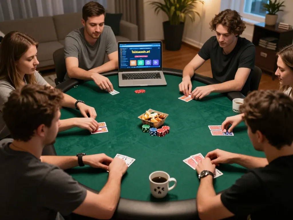 Engaged players enjoying poker gameplay at taixiusunwin.art online casino, showcasing strategy and fun.