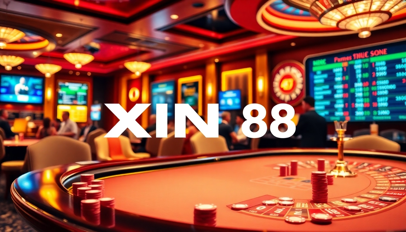 XIN88 online casino with vibrant gaming tables and exciting atmosphere.