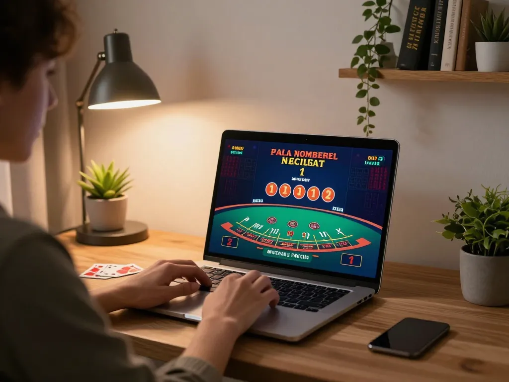 Engaging live dealer blackjack session on one88br in a stylish home office.