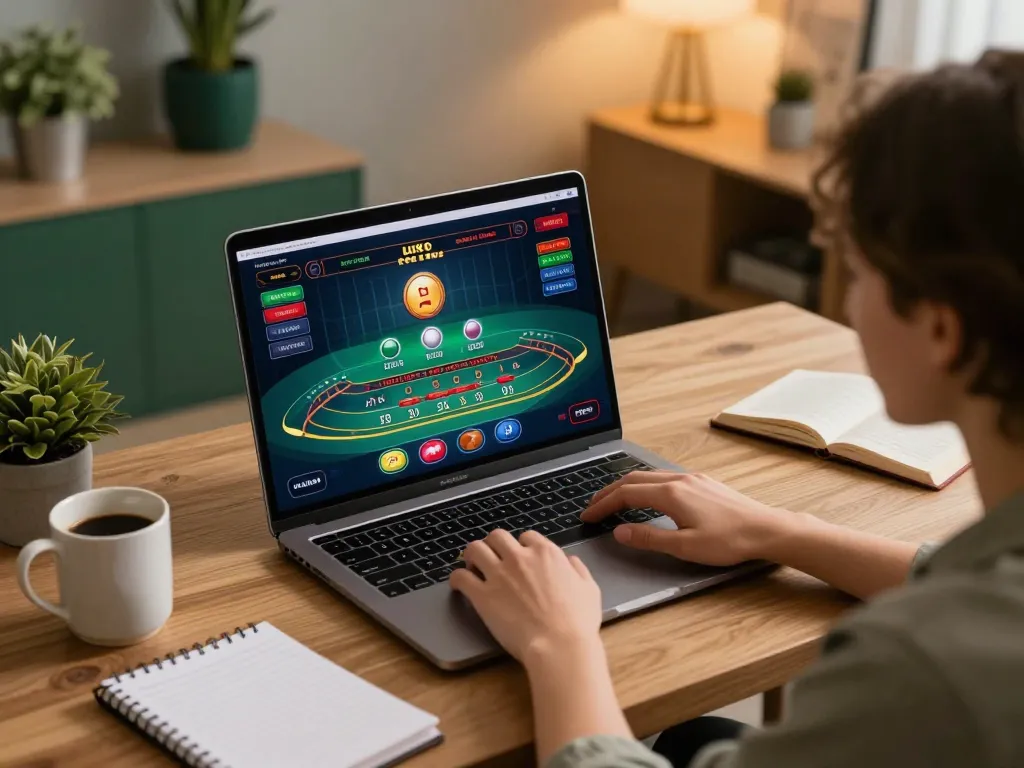 GO8 players engage in live dealer blackjack, experiencing thrilling online gaming in a cozy home setting