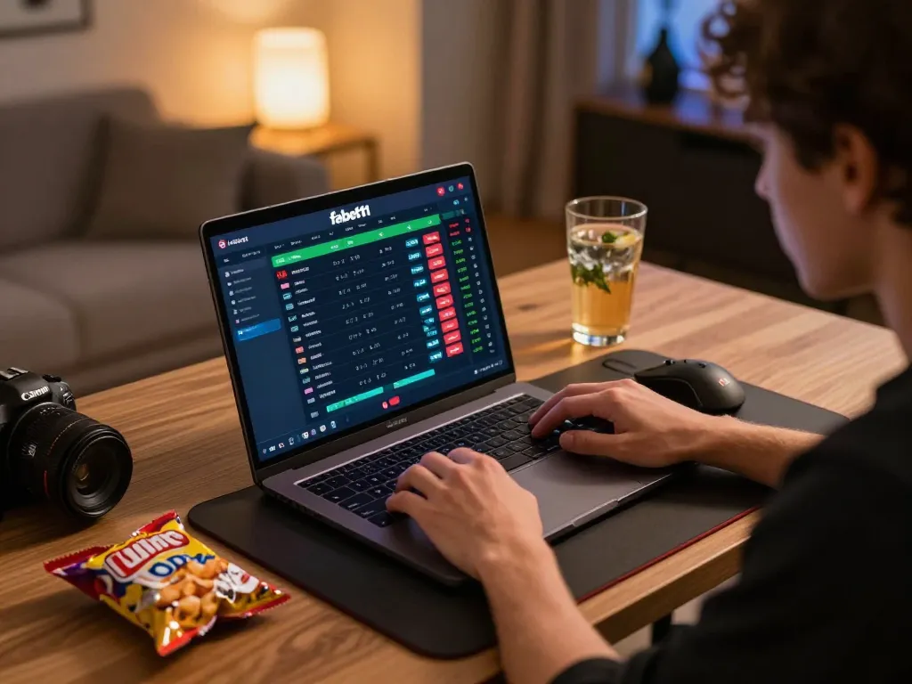 Player engaging in online betting on fabet11 with vibrant setup highlighting excitement and strategy.