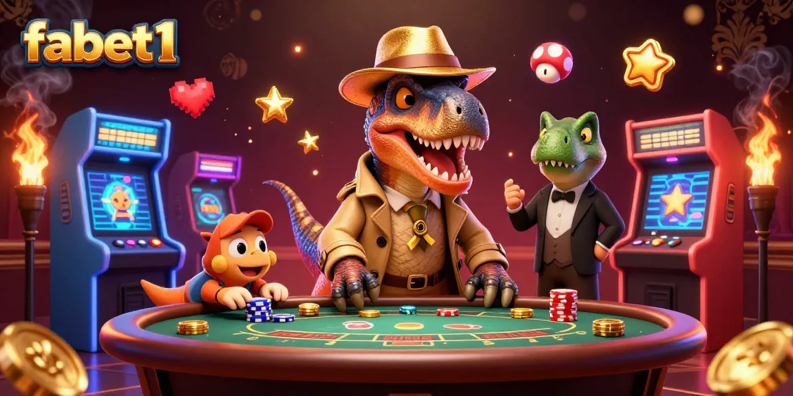 Catch the action at fabet1 as a clever velociraptor blends into a blackjack table scene, bringing excitement to online gambling.