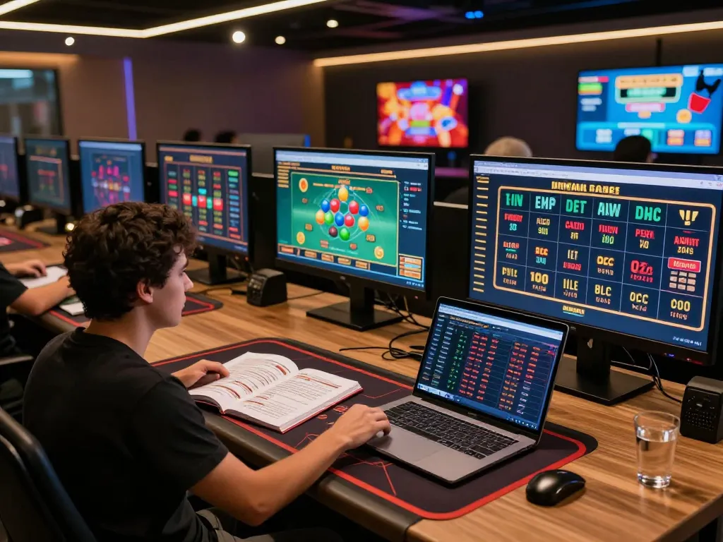 Engaging online gambling setup showcasing strategic play on various casino games, highlighting trang casino insights.