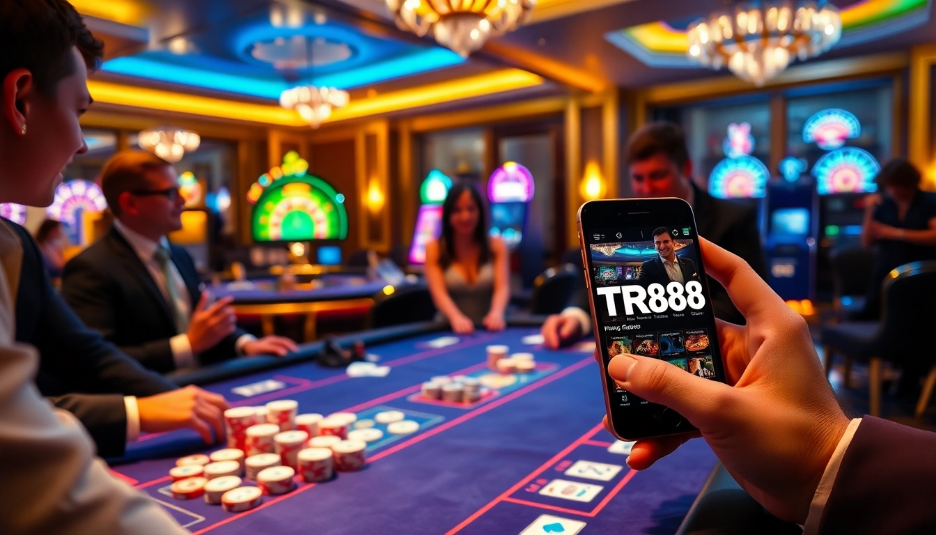 Playing poker at a high-stakes table while experiencing TR88's elite gambling atmosphere.