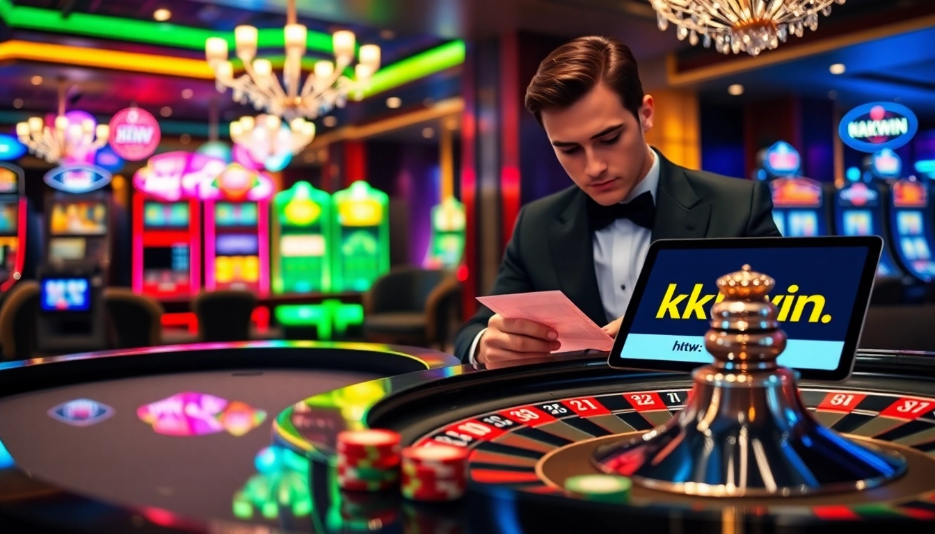 Experience thrilling gameplay at KKWIN with exciting action at the roulette table.